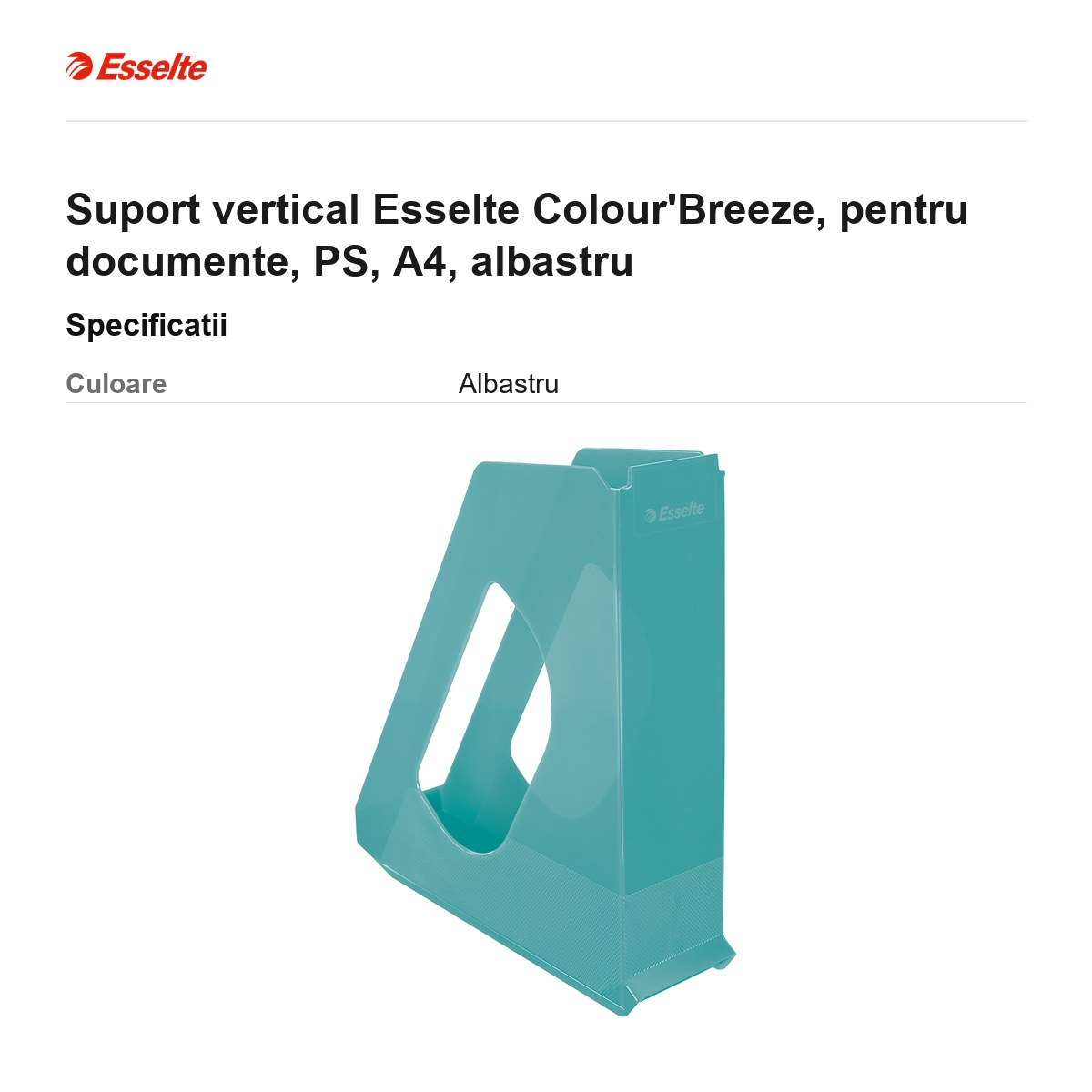 Suport vertical Esselte Colour'Breeze, pentru documente, PS, A4, albastru [3]