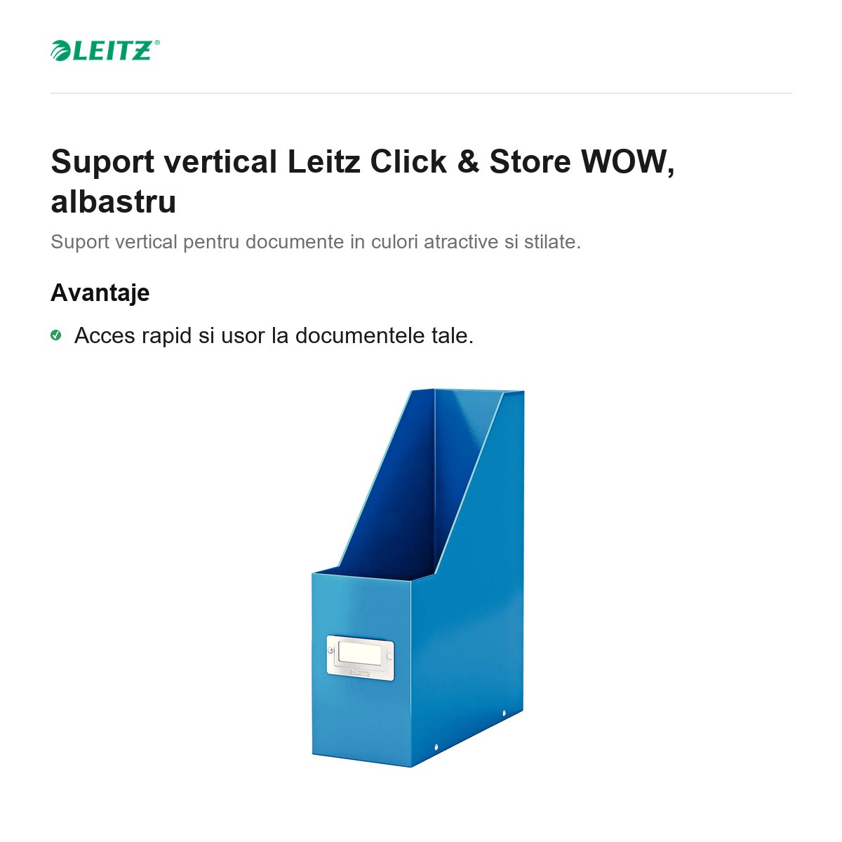 Suport vertical Leitz Click & Store WOW, albastru [2]