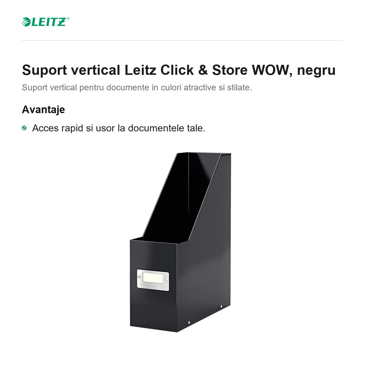 Suport vertical Leitz Click & Store WOW, negru [2]
