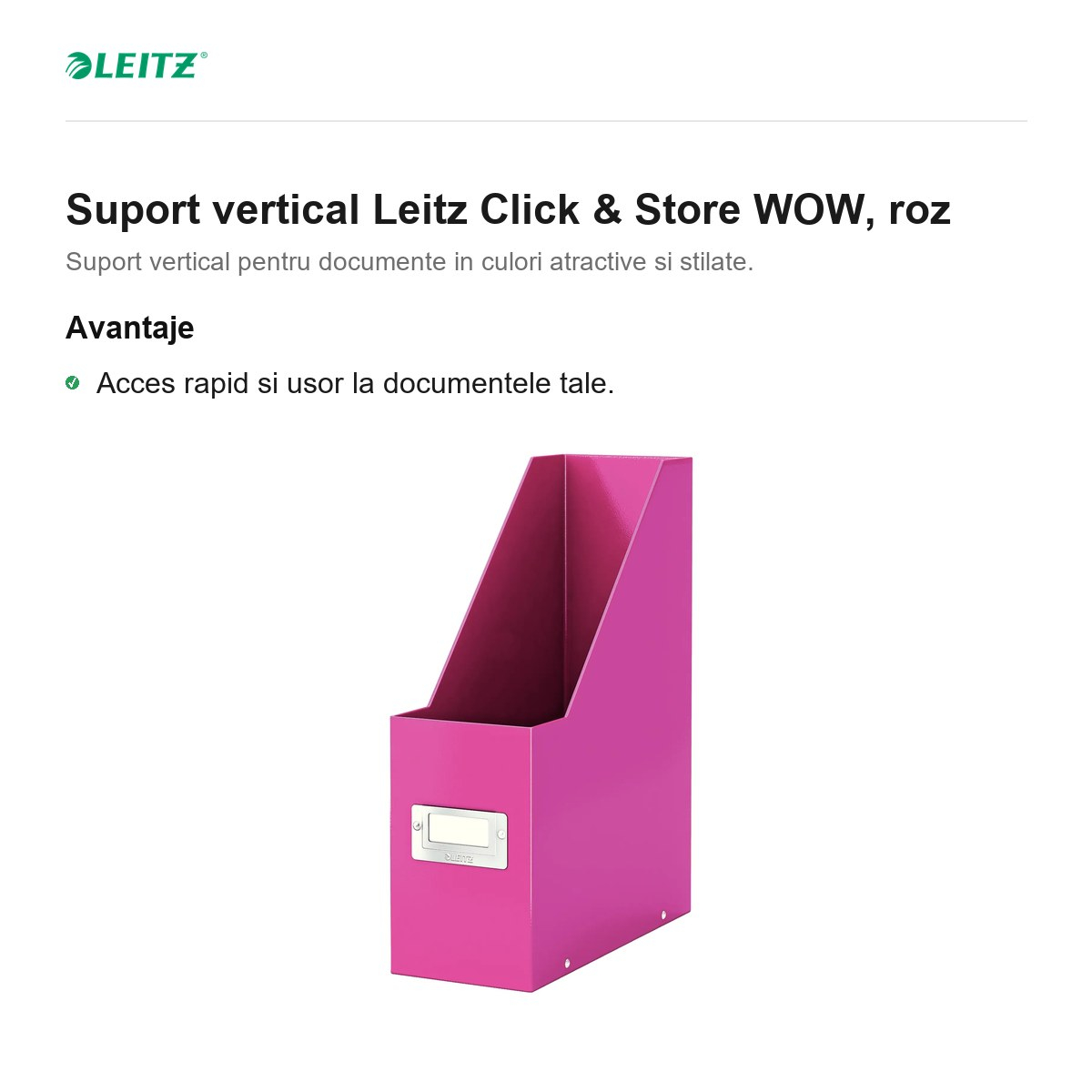 Suport vertical Leitz Click & Store WOW, roz [2]