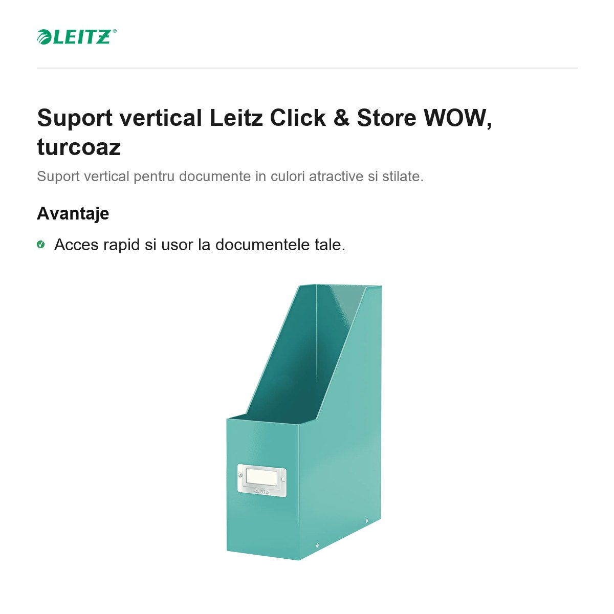 Suport vertical Leitz Click & Store WOW, turcoaz [2]