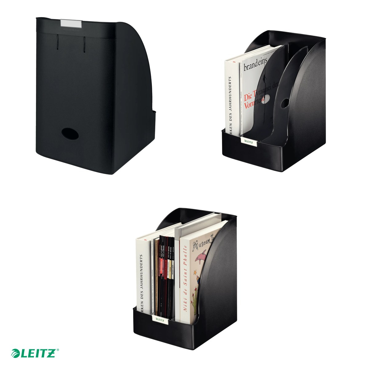 Suport vertical Leitz Plus Jumbo, pentru cataloage, PS, A4, 2 separatoare incluse, capacitate 205 mm, negru [4]
