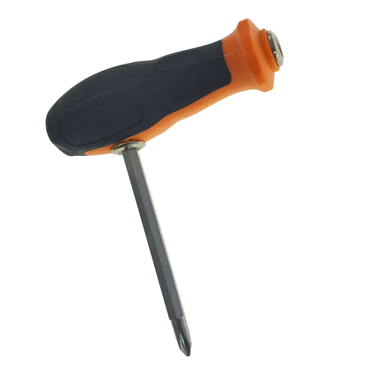 Surubelnita 2in1 cu cap plat si in cruce 6mm, tija 120mm, maner izolat anti-alunecare 105x35mm, negru cu portocaliu [5]