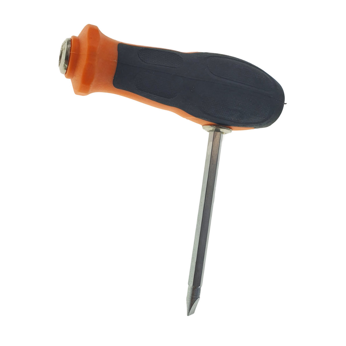 Surubelnita 2in1 cu cap plat si in cruce 6mm, tija 120mm, maner izolat anti-alunecare 105x35mm, negru cu portocaliu [10]