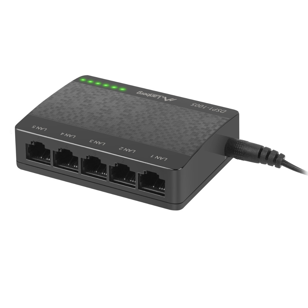 Switch Gigabit Lanberg 41569, cu 5 porturi Gigabit Ethernet RJ-45 10/100/1000 Mbps, 5V, racire pasiva, negru [1]