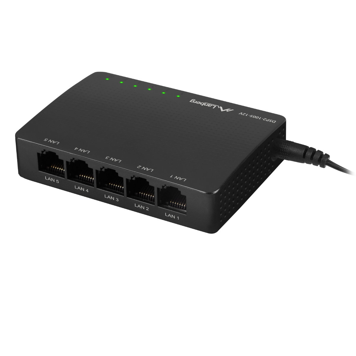 Switch Gigabit Lanberg 42416, cu 5 porturi Gigabit Ethernet RJ-45 10/100/1000 Mbps, 12V, racire pasiva, negru [1]