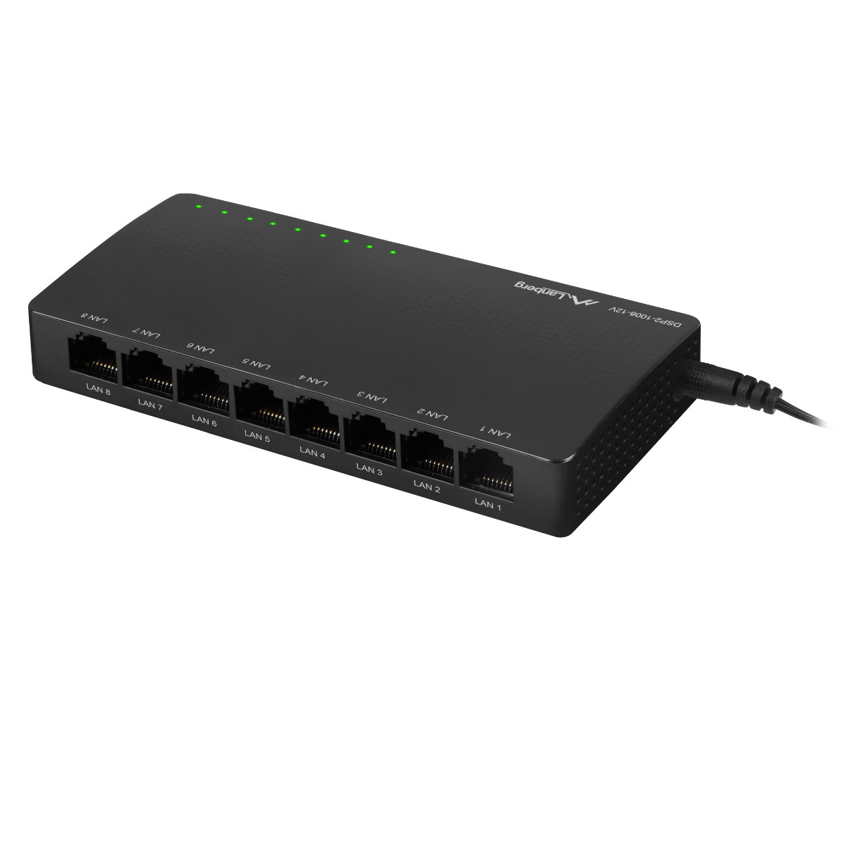 Switch Gigabit Lanberg 42417, cu 8 porturi Gigabit Ethernet RJ-45 10/100/1000 Mbps, 12V, racire pasiva, negru [5]