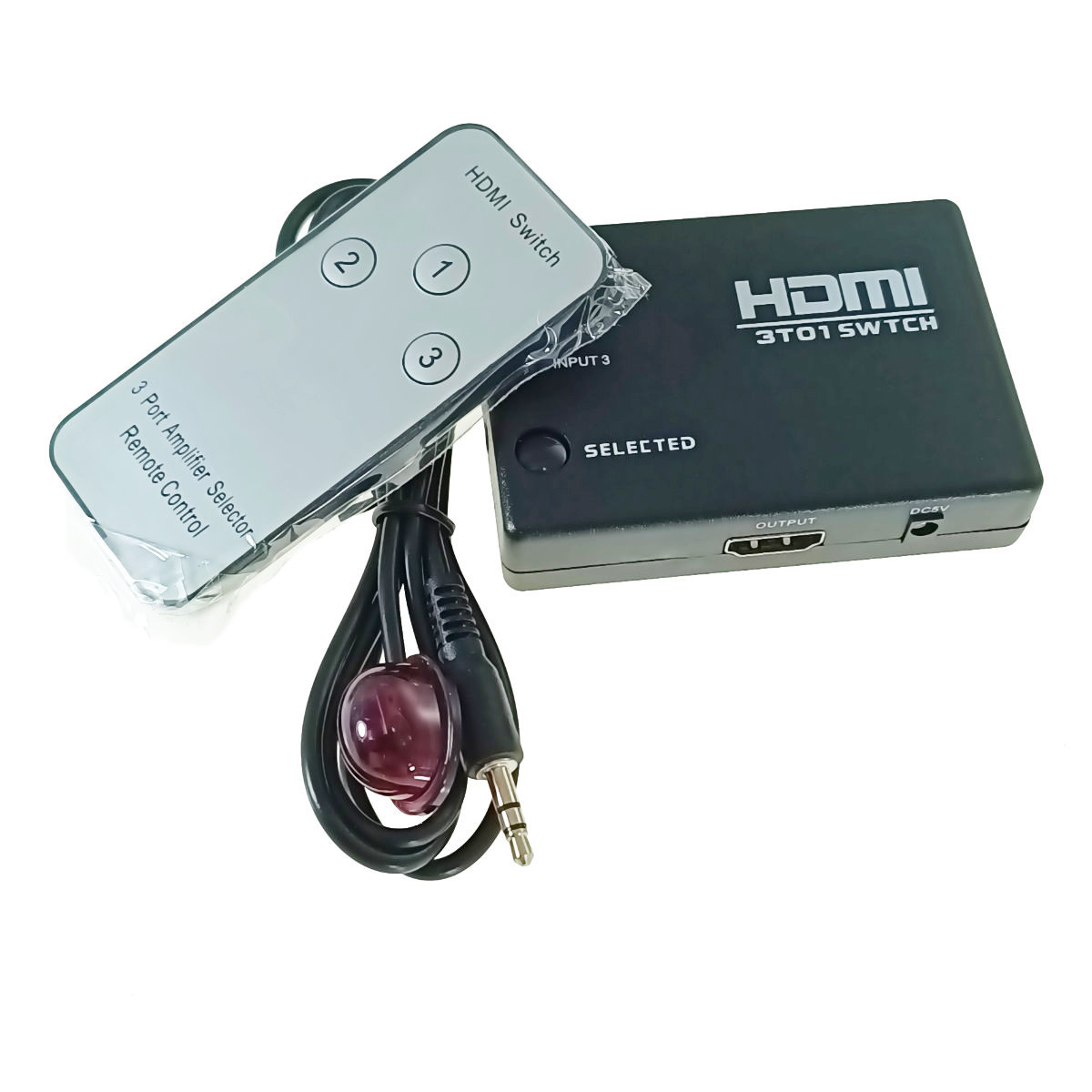 Switch HDMI 4K, cu 3 porturi de intrare si 1 port de iesire, cu telecomanda si senzor IR, negru [1]
