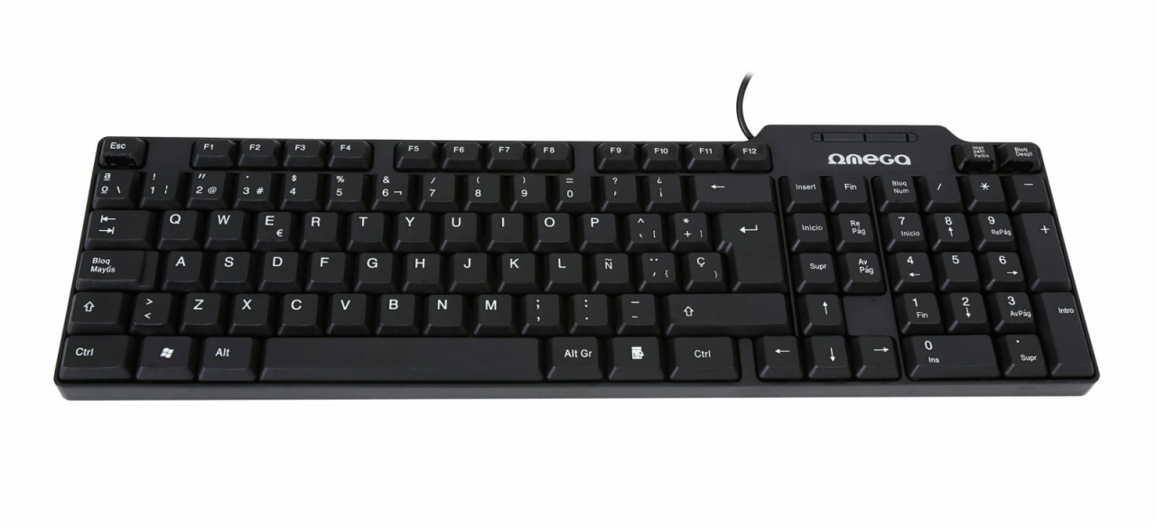 Tastatura cu adaptor OTG microUSB, Omega 41829 OK-05 US, 410x125x20mm, cablu alimentare USB 120cm, neagra [7]