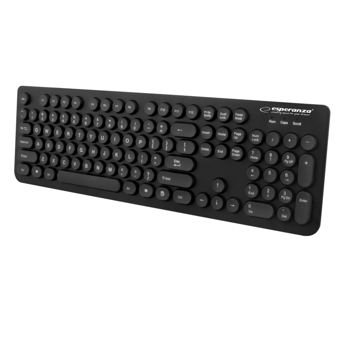 Tastatura Esperanza Retro EK131, cu cablu 150 cm si conectare USB, taste low-profile, neagra [7]