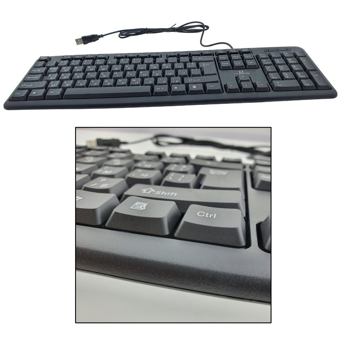 Tastatura standard, cu fir si conectare USB, Titanum BG 92686, 104 taste, Layout bulgaresc, neagra [2]