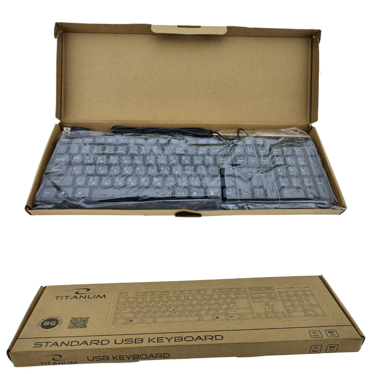 Tastatura standard, cu fir si conectare USB, Titanum BG 92686, 104 taste, Layout bulgaresc, neagra [5]