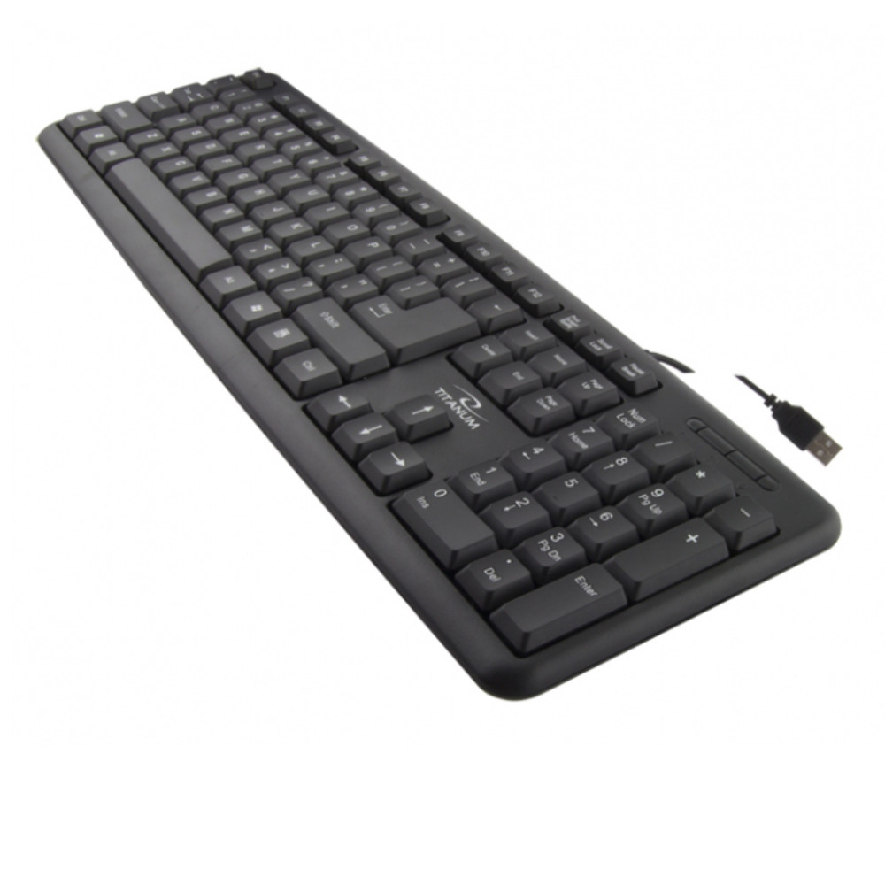 Tastatura standard, cu fir si conectare USB, Titanum TK101, 104 taste, neagra [9]