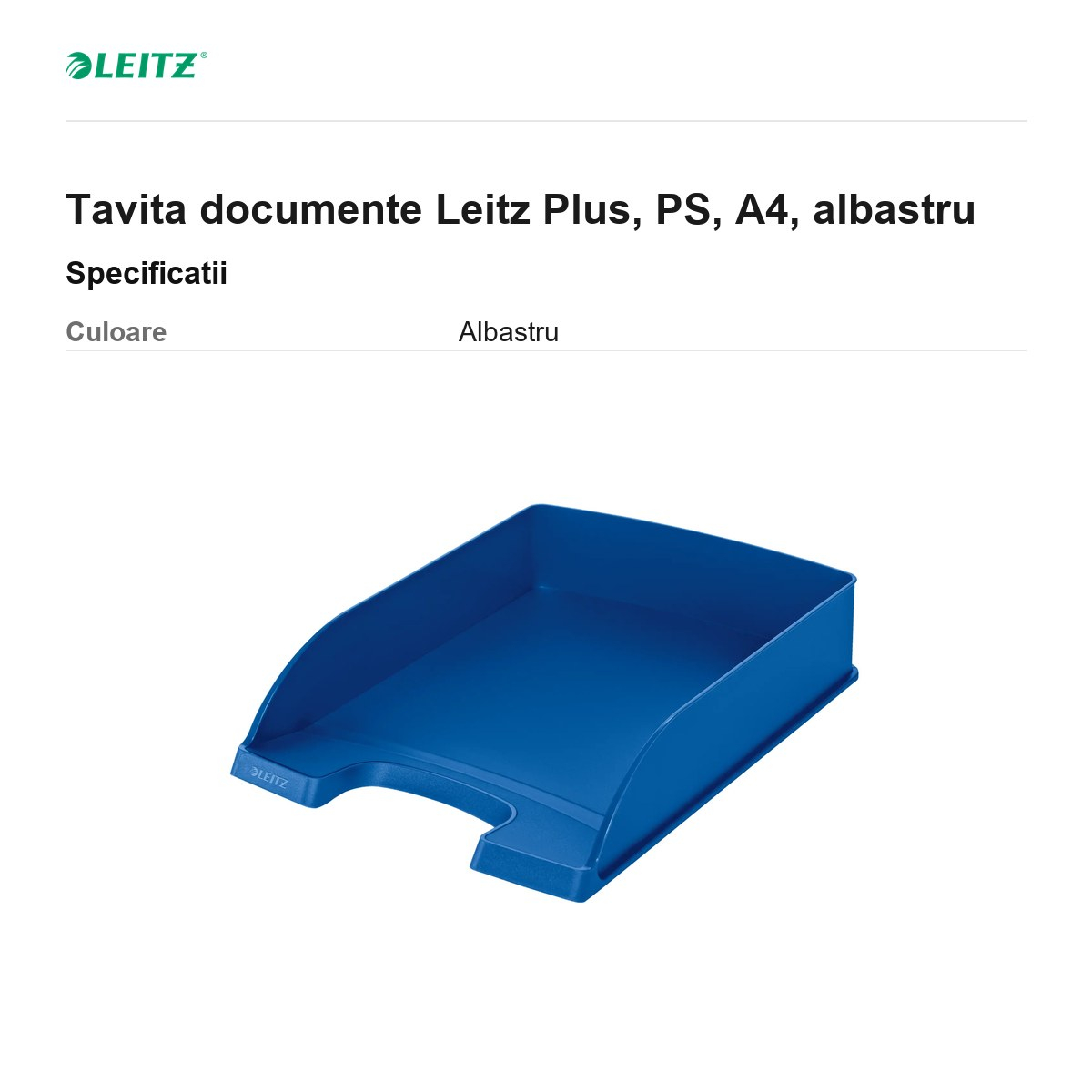 Tavita documente Leitz Plus, PS, A4, albastru [3]