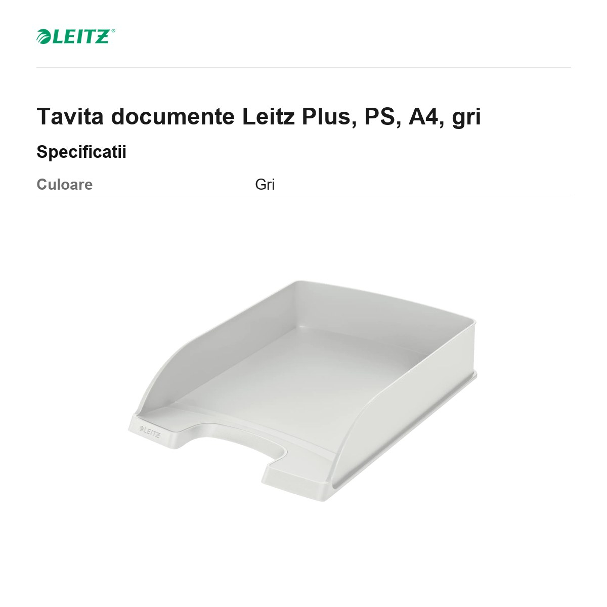 Tavita documente Leitz Plus, PS, A4, gri [3]