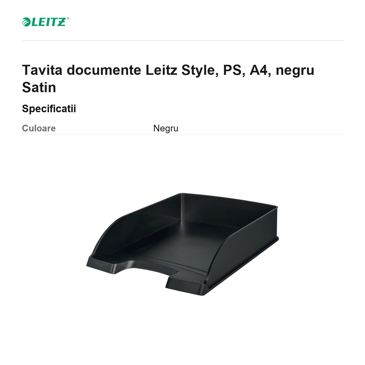 Tavita documente Leitz Style, PS, A4, negru Satin [3]
