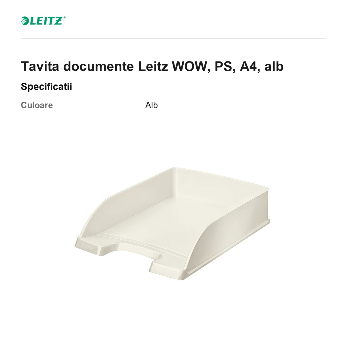 Tavita documente Leitz WOW, PS, A4, alb [3]