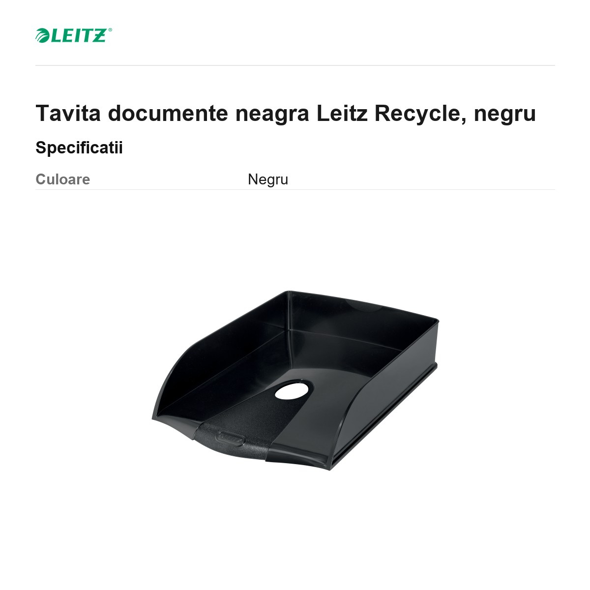 Tavita documente neagra Leitz Recycle, negru [3]
