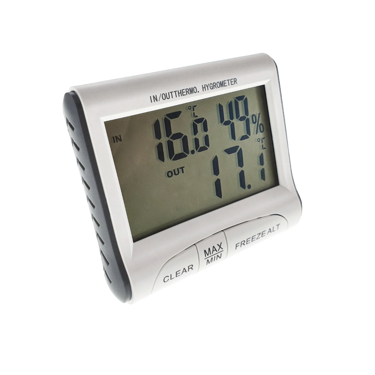 Termometru si higrometru digital DTH-01, de interior si exterior, cu alarma, suport de masa si magnet, 80x70x20mm [1]