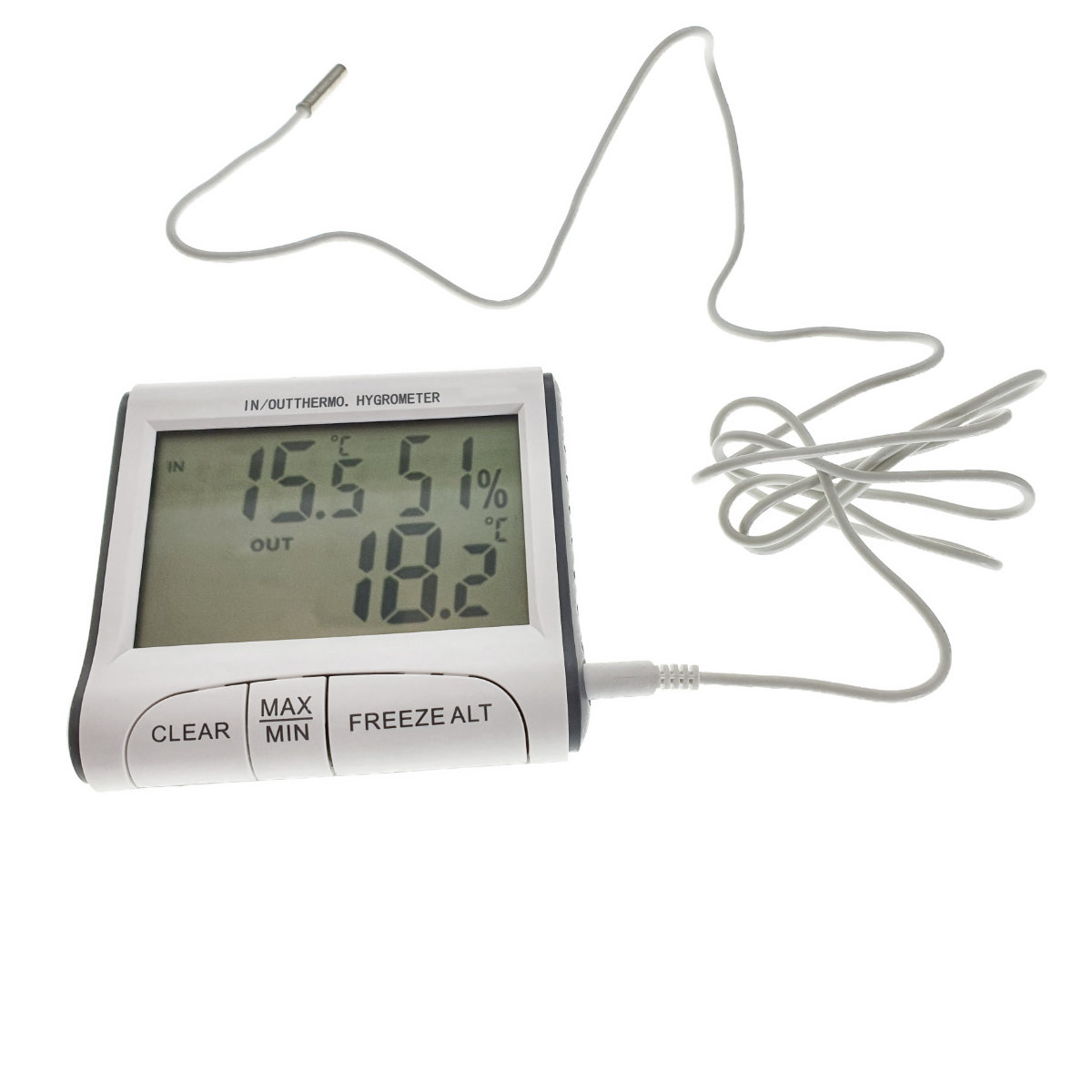 Termometru si higrometru digital DTH-01, de interior si exterior, cu alarma, suport de masa si magnet, 80x70x20mm [2]