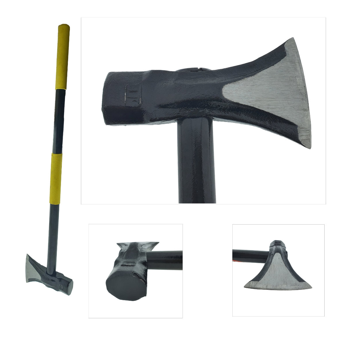 Topor din otel forjat, pentru despicat, 2.8 Kg, cu coada din metal si maner izolat anti-alunecare, prindere cu ambele maini , lungime 90 cm [2]