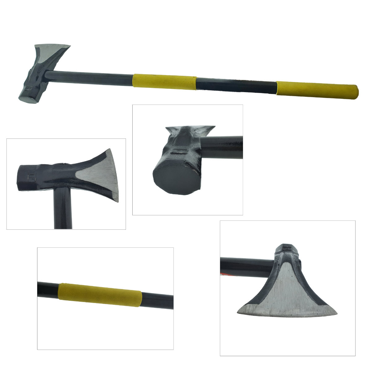 Topor din otel forjat, pentru despicat, 2.8 Kg, cu coada din metal si maner izolat anti-alunecare, prindere cu ambele maini , lungime 90 cm [3]