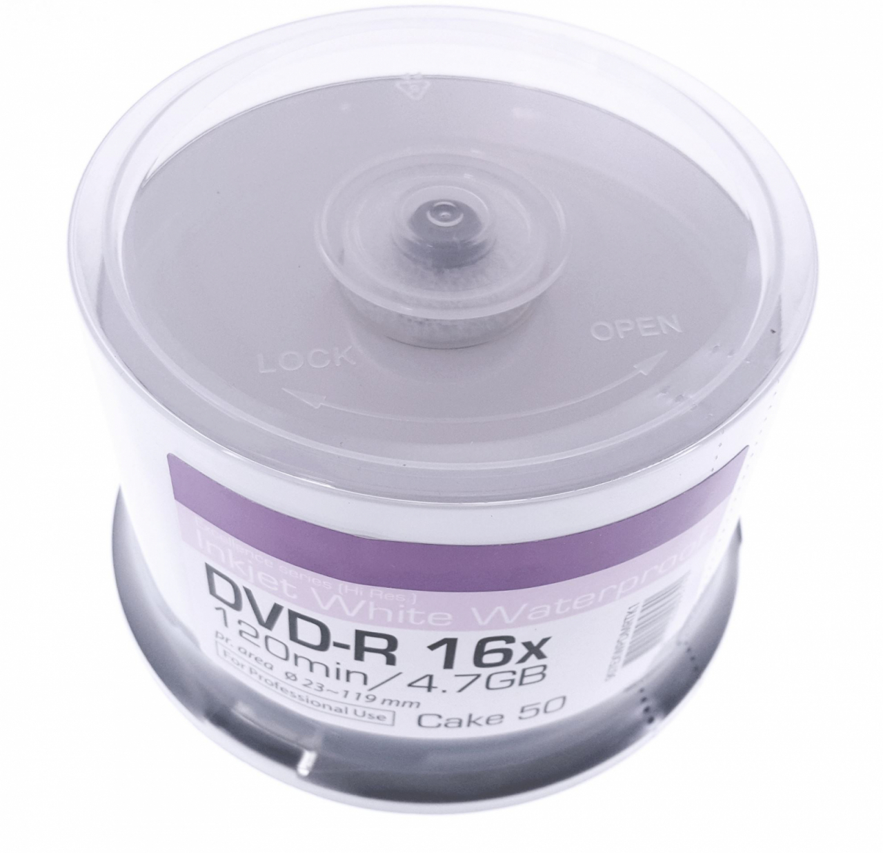 TRAXDATA DVD-R 4,7GB 16X WHITE GLOSSY WATERPROOF PRINT CAKE 50 907CK50IWGPRO [3]