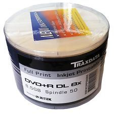 TRAXDATA DVD+R 8,5GB 8X DOUBLE LAYER FF WHITE PRINTABLE set*50 [3]
