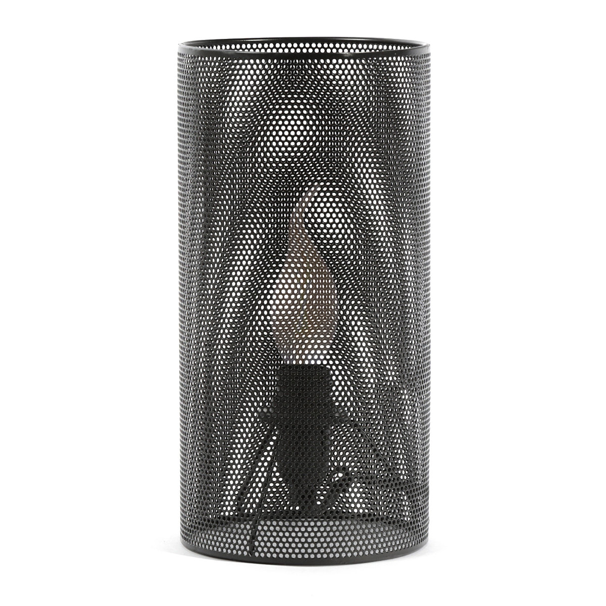 Veioza Platinet 44876, E14, 25W, cu abajur rotund φ120mm x 240mm din plasa metalica neagra [8]