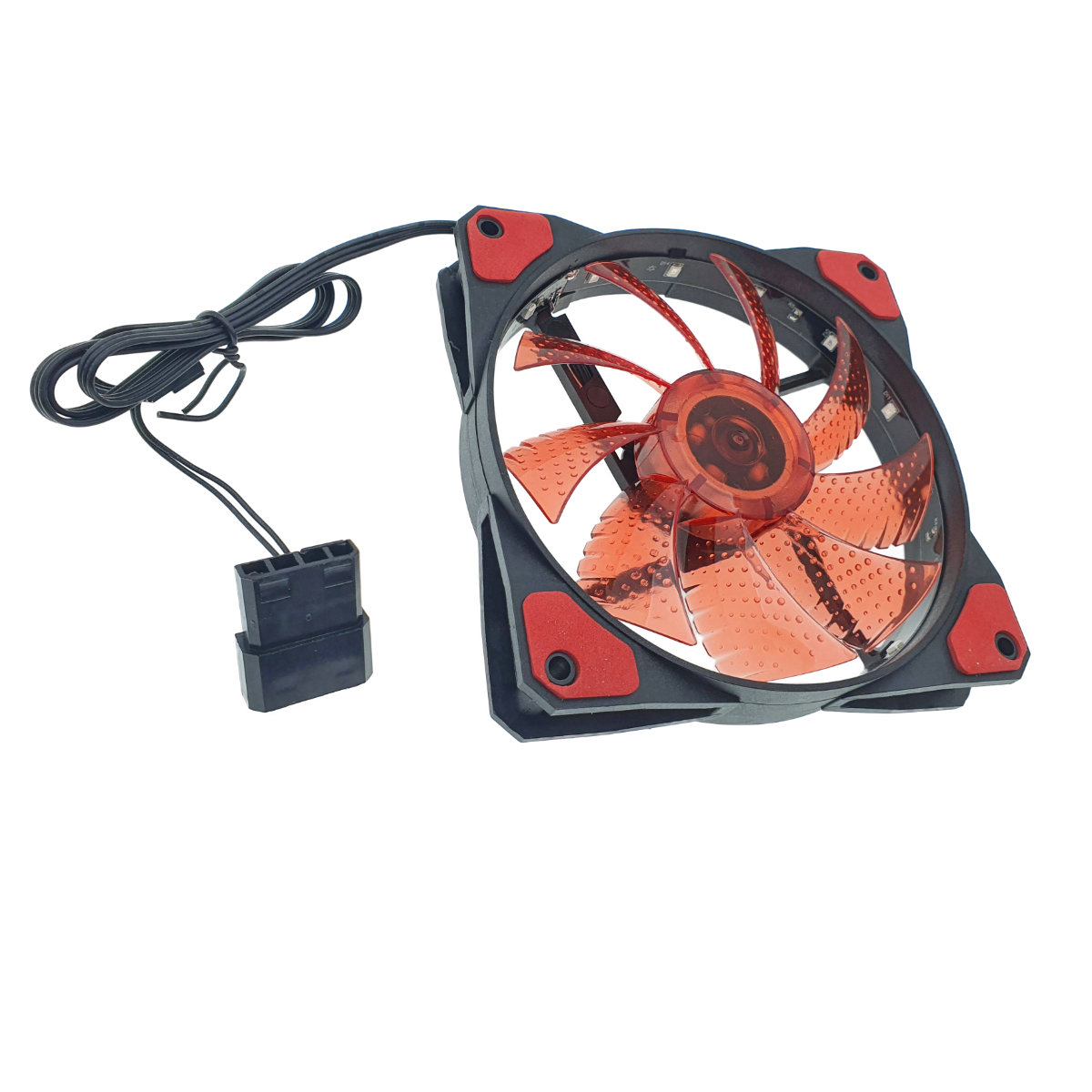 Ventilator PC, Gembird Huracan 100R, 120 x 120 x 25 mm, 15 Led rosii, 3p + 4p, 1100 rpm, 12V [5]