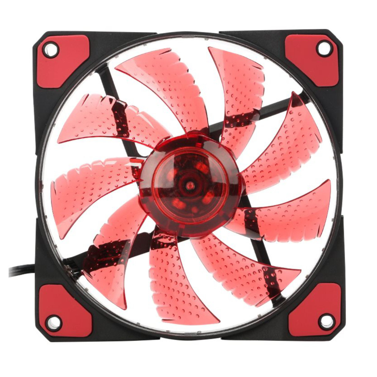 Ventilator PC, Gembird Huracan 100R, 120 x 120 x 25 mm, 15 Led rosii, 3p + 4p, 1100 rpm, 12V [2]