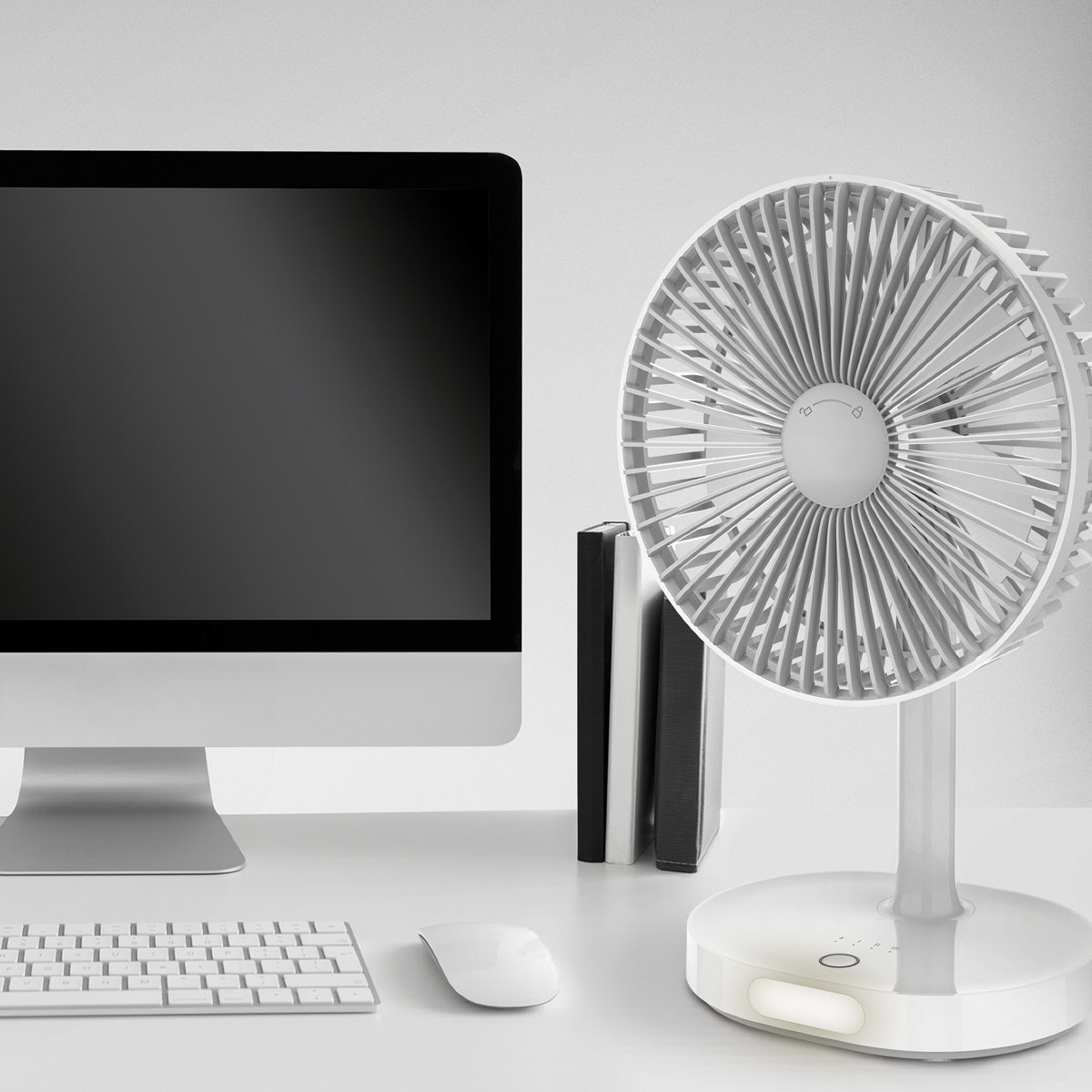 Ventilator portabil, Platinet 45242, diametru 140mm, cu baterie 3000mAh si lumina de noapte, alb [11]