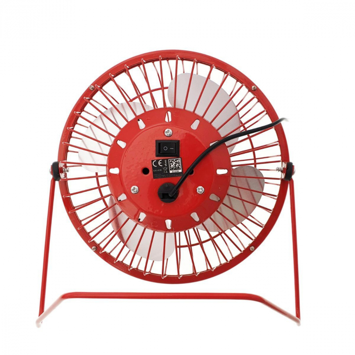 Ventilator USB YUGO EA149R, din metal, 20x17x8cm, rosu [3]