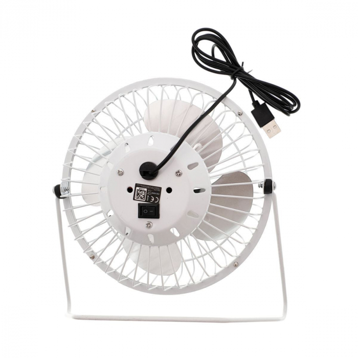 Ventilator USB YUGO EA149W, din metal, 20x17x8cm, alb [3]