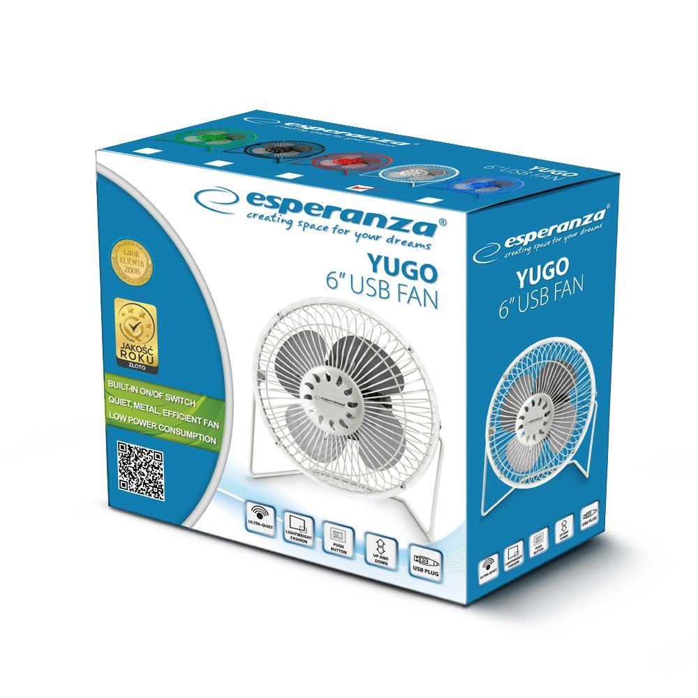 Ventilator USB YUGO EA149W, din metal, 20x17x8cm, alb [8]