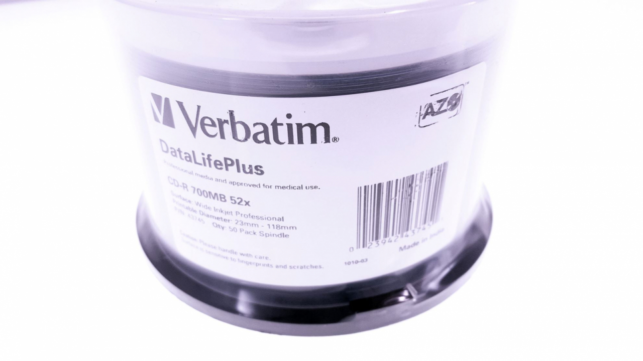 VERBATIM CD-R 700MB 52X AZO WIDE PRINTABLE NO ID CAKE*50 43745 [4]