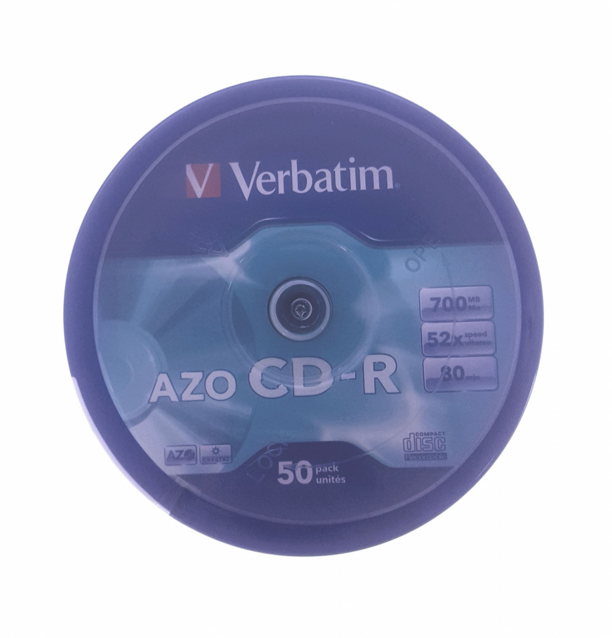 Verbatim - CD-R Verbatim AZO CRYSTAL [43343] , 700Mb , 80 min , 52X , Cake Box , 50 buc / pret/set [2]