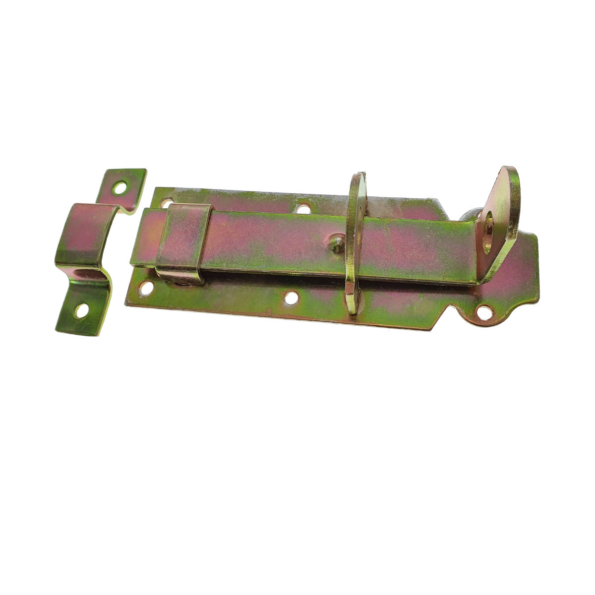 Zavor aplicat, cu tija plata si orificii blocare, zincat, 120 mm [6]