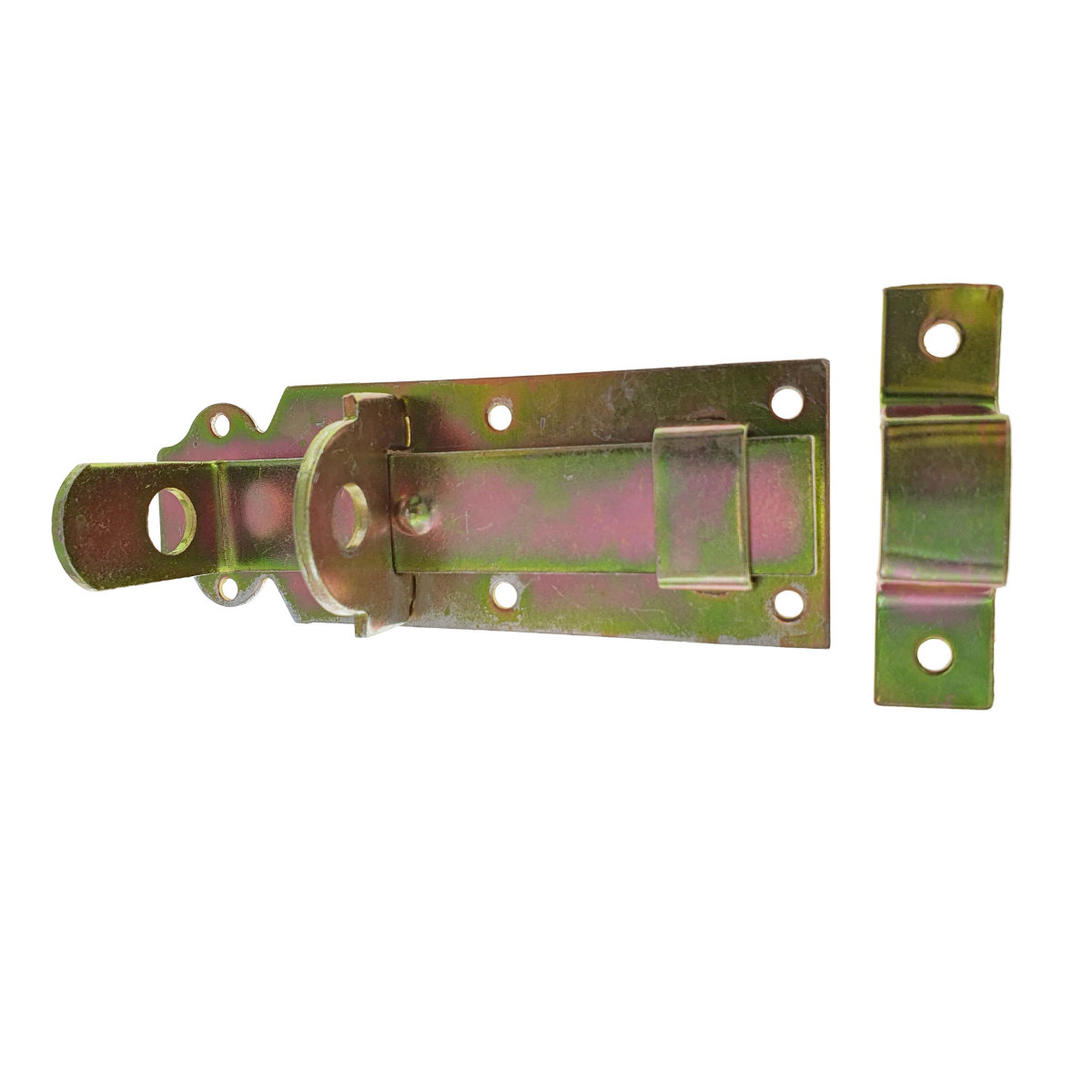 Zavor aplicat, cu tija plata si orificii blocare, zincat, 120 mm [5]