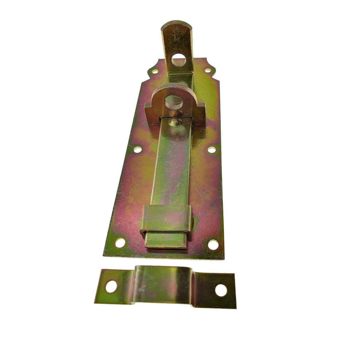 Zavor aplicat, cu tija plata si orificii blocare, zincat, 160 mm [6]