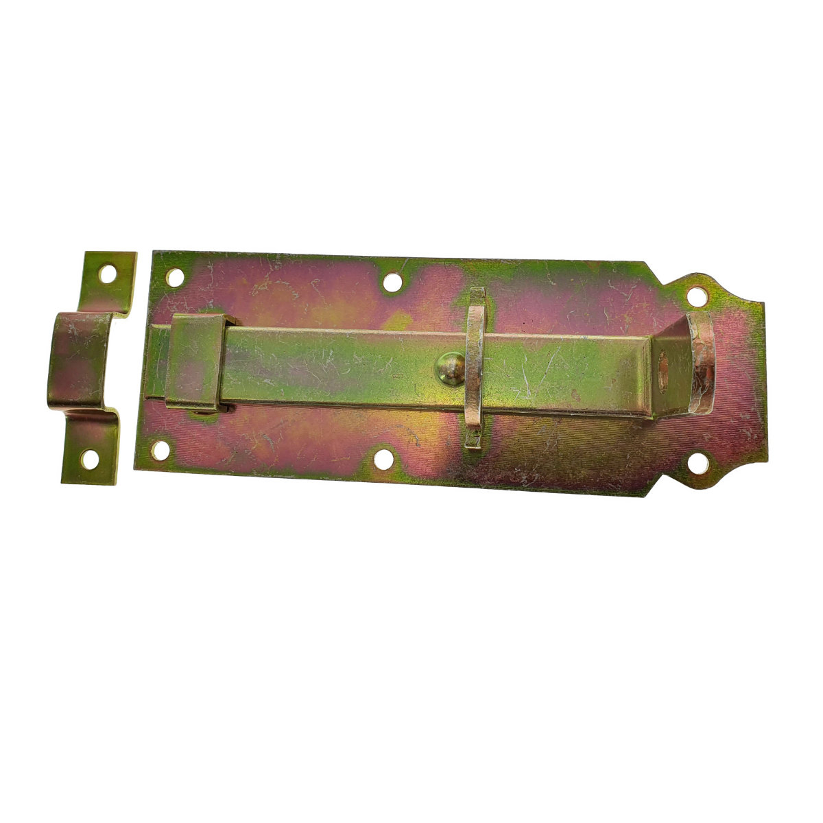 Zavor aplicat, cu tija plata si orificii blocare, zincat, 160 mm [8]