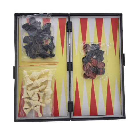 Accesorii Diverse - Set jocuri Magnet Spel 3270, Sah , Table , Dame , 62 piese magnetice cu baza de la 17 la 22mm
