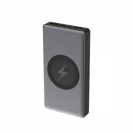 Acumulator extern Qi wireless Platinet 44571,10000mAh Quick Charge,USB tip C,2 intrari 3 iesiri,gri [3]