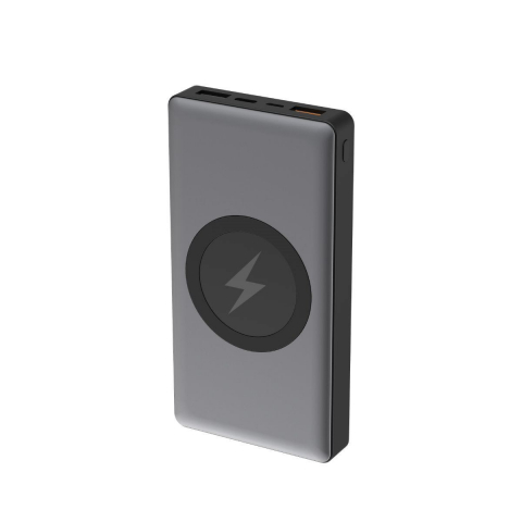 Acumulator extern Qi wireless Platinet 44571,10000mAh Quick Charge,USB tip C,2 intrari 3 iesiri,gri [10]