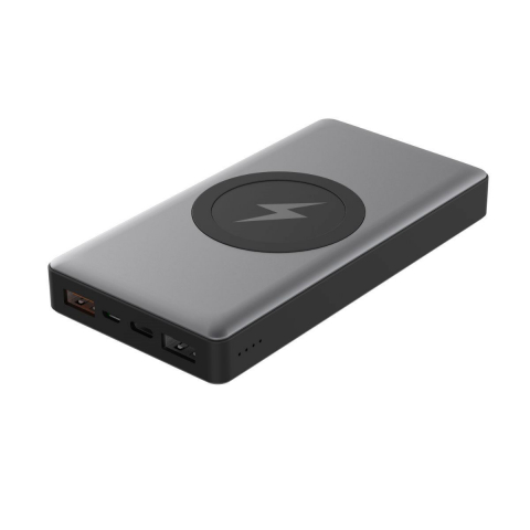 Acumulator extern Qi wireless Platinet 44571,10000mAh Quick Charge,USB tip C,2 intrari 3 iesiri,gri [7]