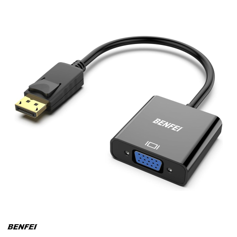 Conectica IT - Adaptor Benfei unidirectional DisplayPort la VGA 1080P la 60Hz, cablu 0.25m, cip IC, Negru