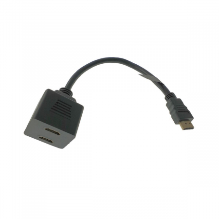 Adaptor Lanberg splitter HDMI AM tata la 2 porturi HDMI AF mama cu cablu 20cm,negru [1]