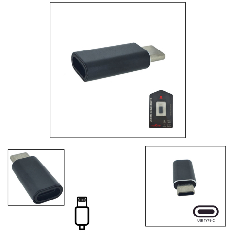 Adaptor Maxlife 94076 de la port tip lightning mama la USB-C tata, in blister, negru [2]