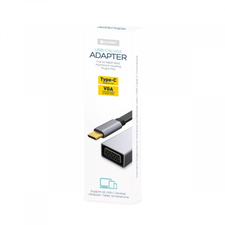 Adaptor multimedia Platinet 44711,USB tip C la VGA,1080p 60Hz [4]