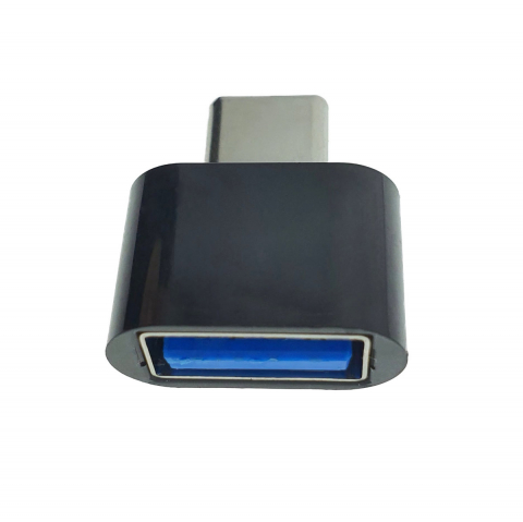 Adaptor OTG USB 2.0 mama la USB tip C tata, alimentare, conectare si transfer de date, negru [8]